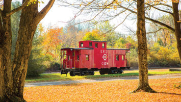 A loose caboose spotted in Port Murray.