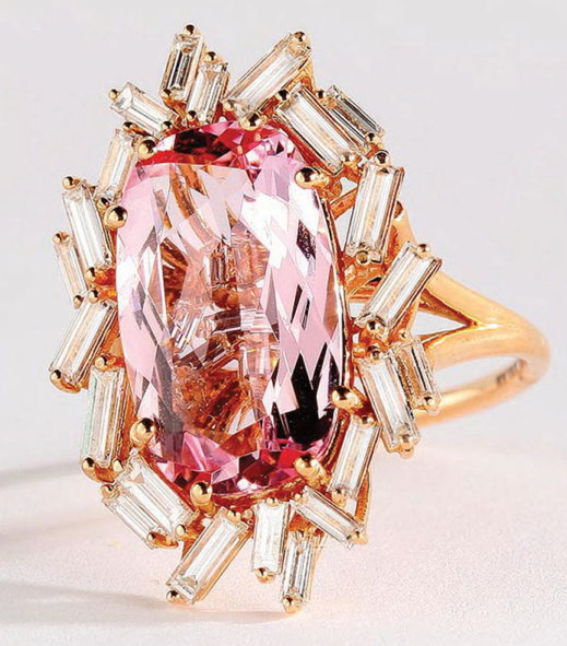 Pink engagement ring from Braunschweiger Jewelers in Morristown.