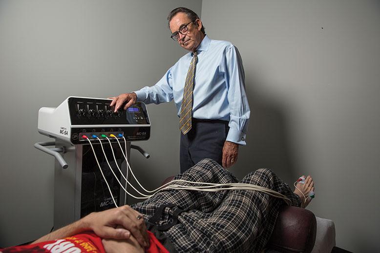 Michael Cooney, a chiropractor in Rutherford, uses Calmare therapy to treat patients with painful neuropathies. The Calmare device uses electrodes to “reboot” the brain so that it is no longer aware of the pain. Relief can range from 6 to 18 months or longer.