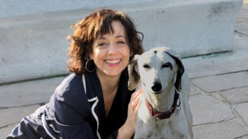 I LOVE LILY Laura Schenone with Lily, the rescued Irish greyhound mix that spurred her to write about the breed’s plight and the women working to save them.