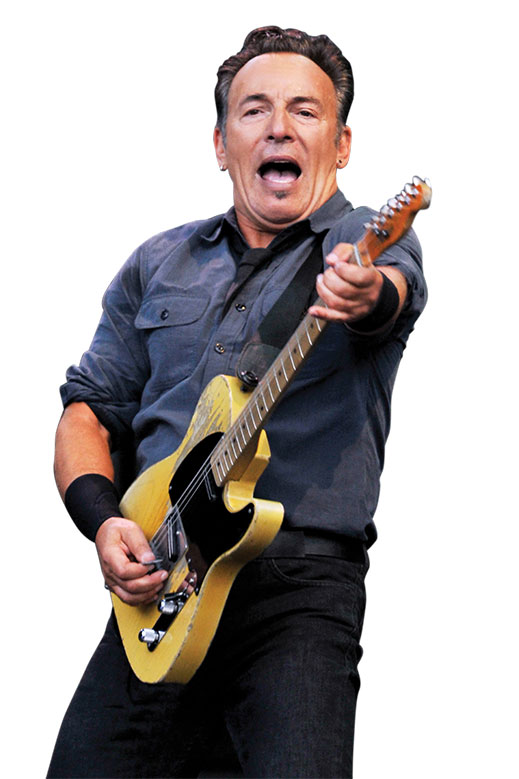 Bruce Springsteen in concert.