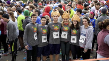 Runners get ready for the 2016 Ashenfelter 8K Classic in Glen Ridge on Thanksgiving morning.