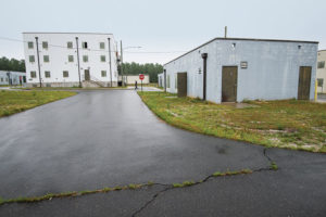 Abandoned buildings on the base serve as training grounds for urban warfare.