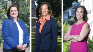 Former Navy pilot and federal prosecutor Mikie Sherrill [center], a Democrat, hopes to unseat Republican Congressman Rodney Frelinghuysen in Jersey's 11th District. Linda Weber, of Berkeley Heights [left] and Lisa Mandelblatt, of Westfield, are among the Democrats vying for a run against GOP incumbent Leonard Lance in the 7th District.
