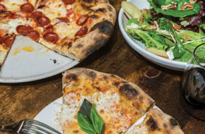 A pepperoni pie and a Margherita.