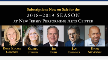James Comey, Jay Leno, Gloria Steinem and Jeb Bush are among the distinguished personalities coming to New Jersey Performing Arts Center during the 2018/2019 season of The New Jersey Speakers Series