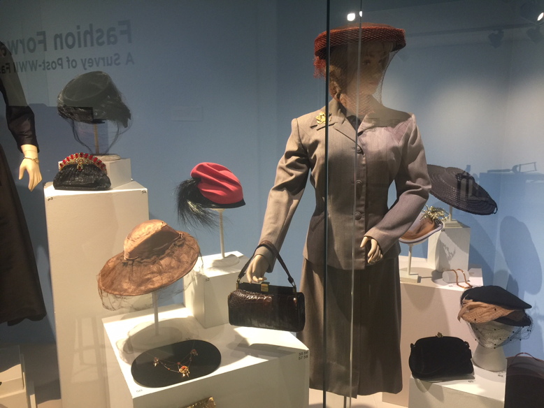 The 1940s. "Fashion Forwards: A Survey of Post WWII Fashion Accessories" at Morris Museum.