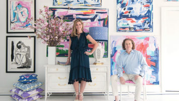 Reagan and Danny Create abstract art, custom-painted furniture and chic textiles for their new shop in Morris County.