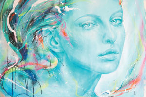 a painting on canvas by Brazilian artist Thiago Valdi, who also has a mural on Sunset Pavilion