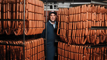 At the Abeles & Heymann production facility in Hillside, CEO Seth Leavitt stands behind his best-selling product. A&H also makes “glatt” kosher pastrami, salami and corned beef.