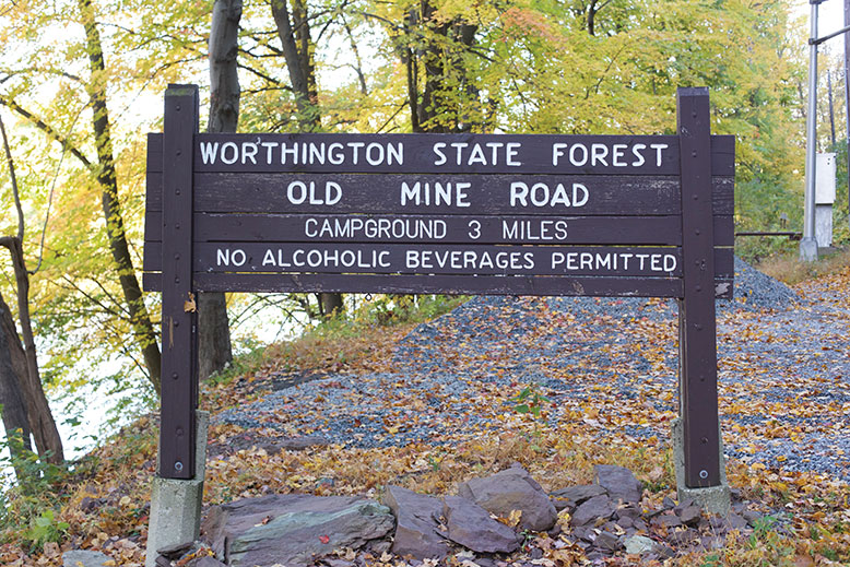 Signposts remind Old Mine Road visitors that they are on protected parkland.