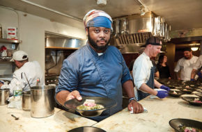 At the Beard House’s Waste Not dinner, Kwame Williams prepared Jamaican pepperpot—a traditional meat and vegetable soup “that is a great way to make use of leftovers.”