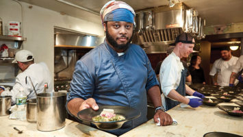 At the Beard House’s Waste Not dinner, Kwame Williams prepared Jamaican pepperpot—a traditional meat and vegetable soup “that is a great way to make use of leftovers.”