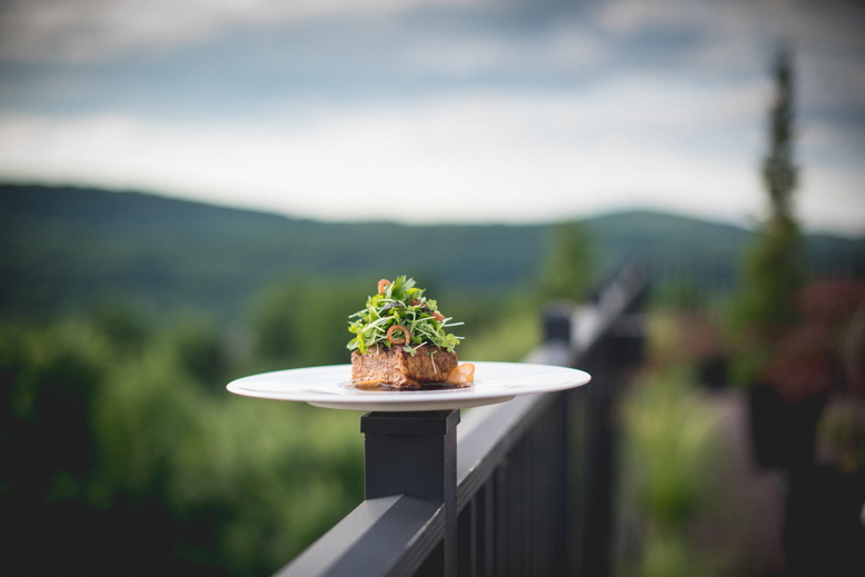 Restaurant Latour: Smoked Mangalitsa ham with Mangalitsa lardo, compressed apricots, wild cress and crispy pig ear.