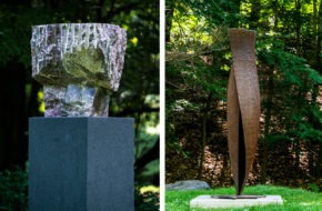 Sculptures at the Laurelwood Arboretum.