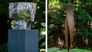 Sculptures at the Laurelwood Arboretum.