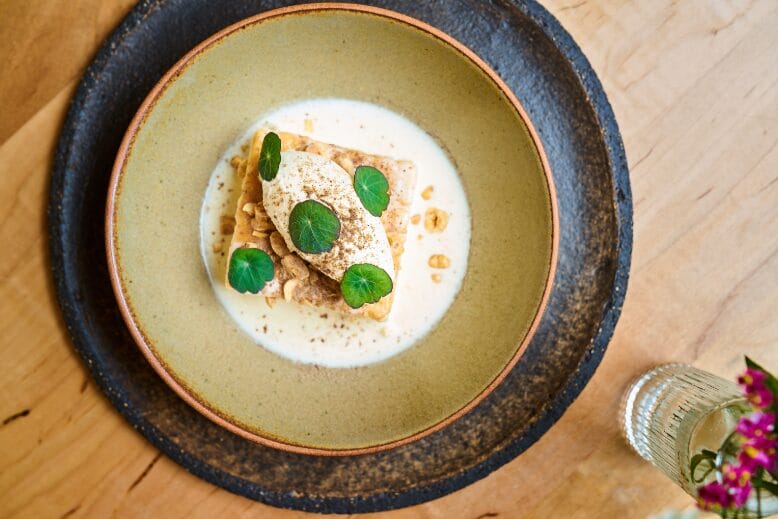 Layered cardamom tres leches at Maxwell Alley in Montclair, New Jersey