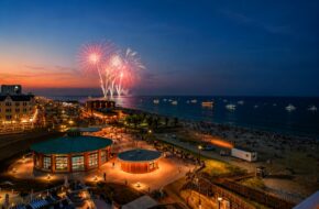 Fireworks seen from Wave Resort’s High Crest in Long Branch, NJ