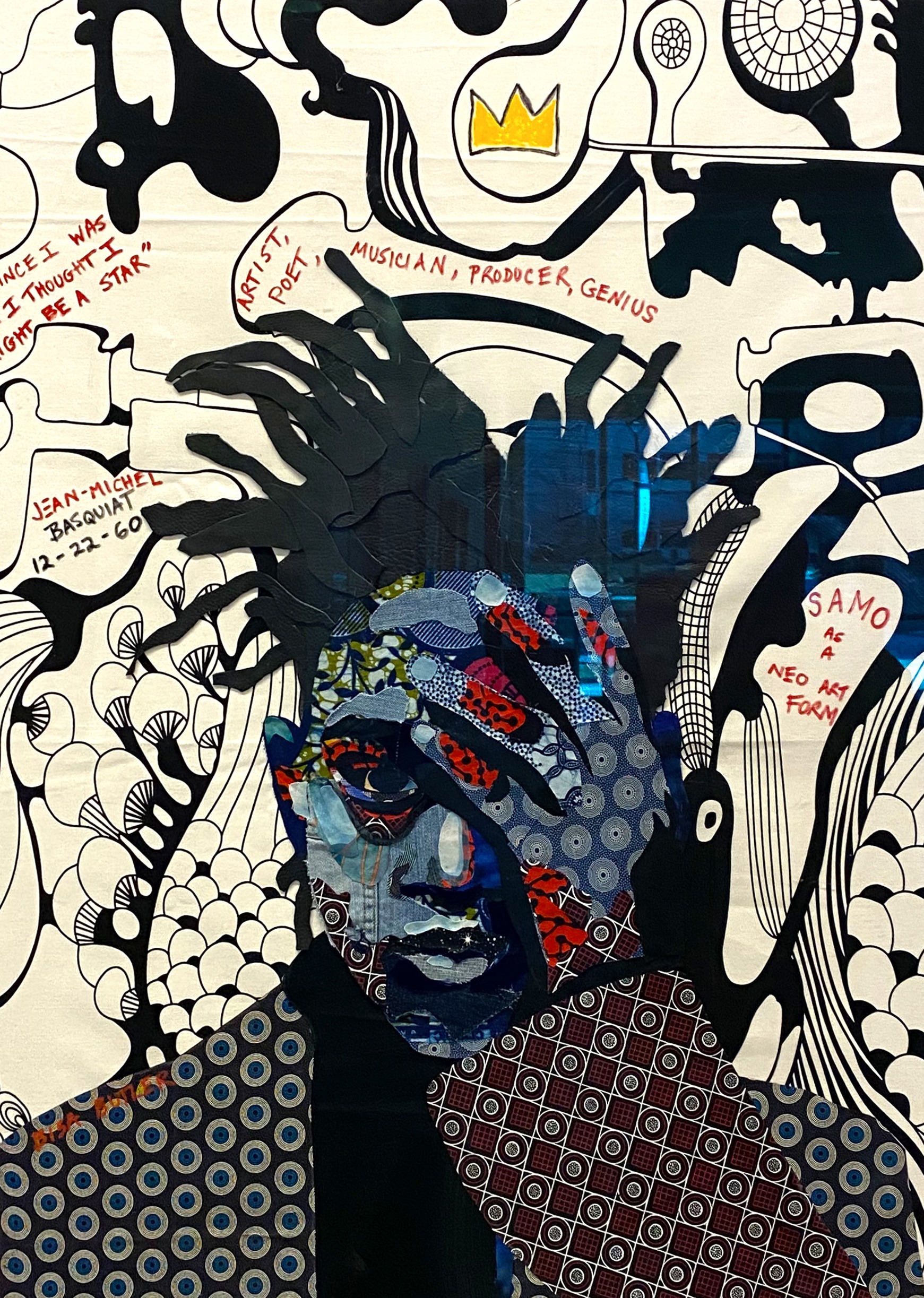 Basquiat mixed media collage