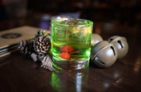 The green Grinch cocktail at B2 Bistro + Bar