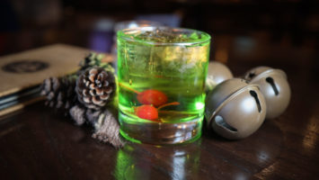 The green Grinch cocktail at B2 Bistro + Bar