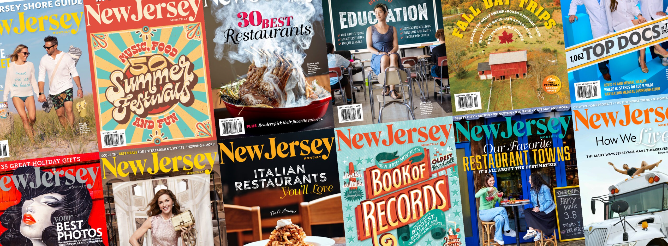 Collage of 2022 and 2023 covers of New Jersey Monthly