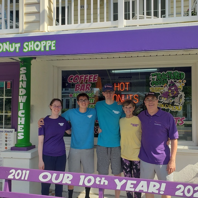 The Jenkins family (from left) Stephanie, Patrick, Andrew, Joanne and Ken of the Fractured Prune