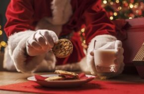 santa claus with cookies