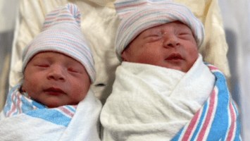 Newborn twins Ezekiel and Ezra