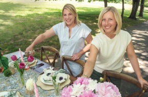 Spoon + Salt founders Courtney Curzi Murray and Amy Tomlinson at an outdoor tablescape