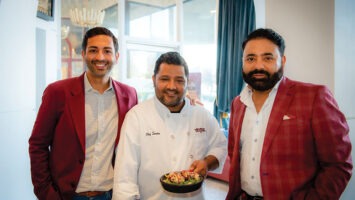 Executive chef Sanjeev Kumar of Moghul Restaurant with partners Shaun Mehtani and Kamal Arora