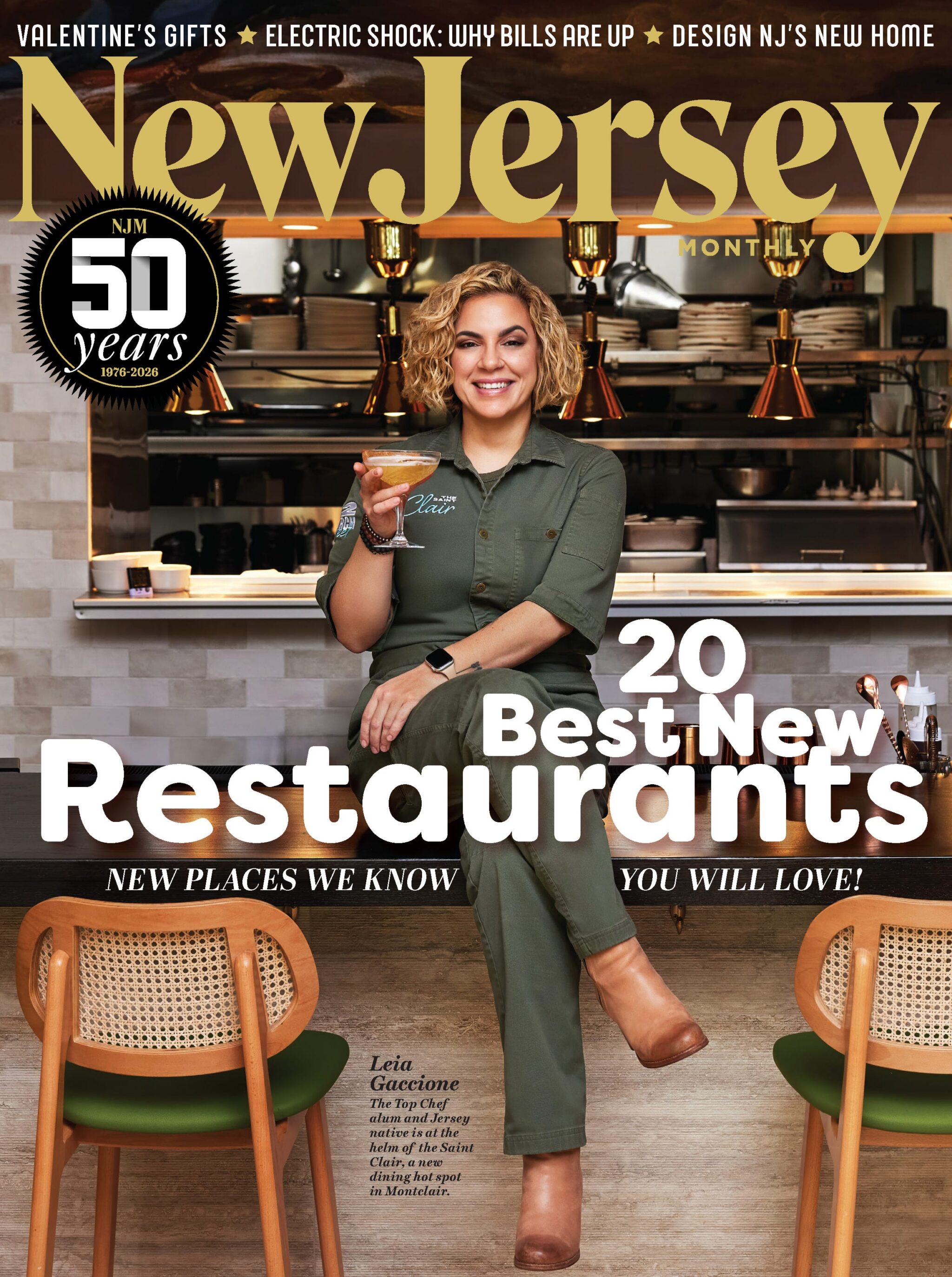 February 2026 cover of New Jersey Monthly magazine, "20 Best New Restaurants"