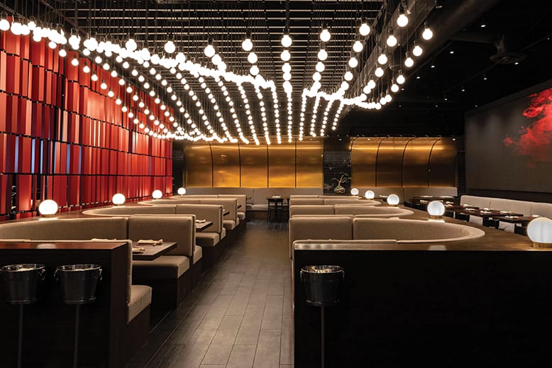 Interior of MM by Morimoto in Montclair, New Jersey