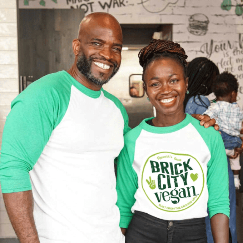 Brick City Vegan head chef Emeka Onugha and founder Adenah Bayoh