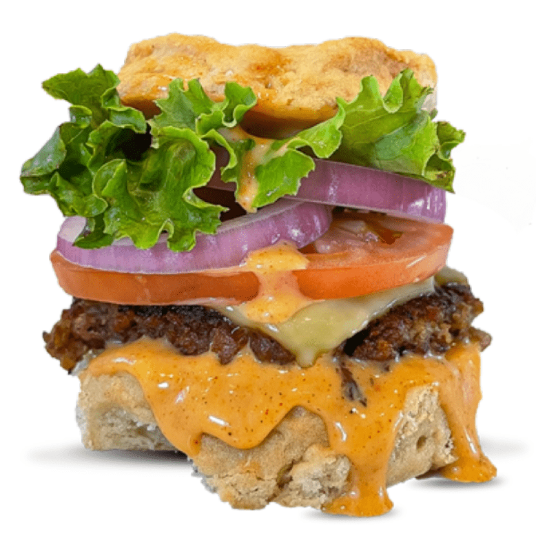 Brick City Vegan's biscuit burger