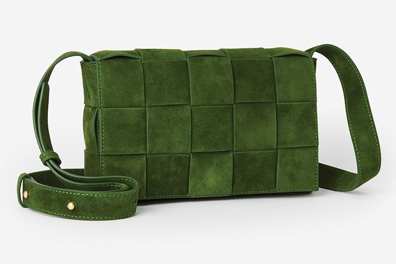 Green Una leather and suede cross-body bag