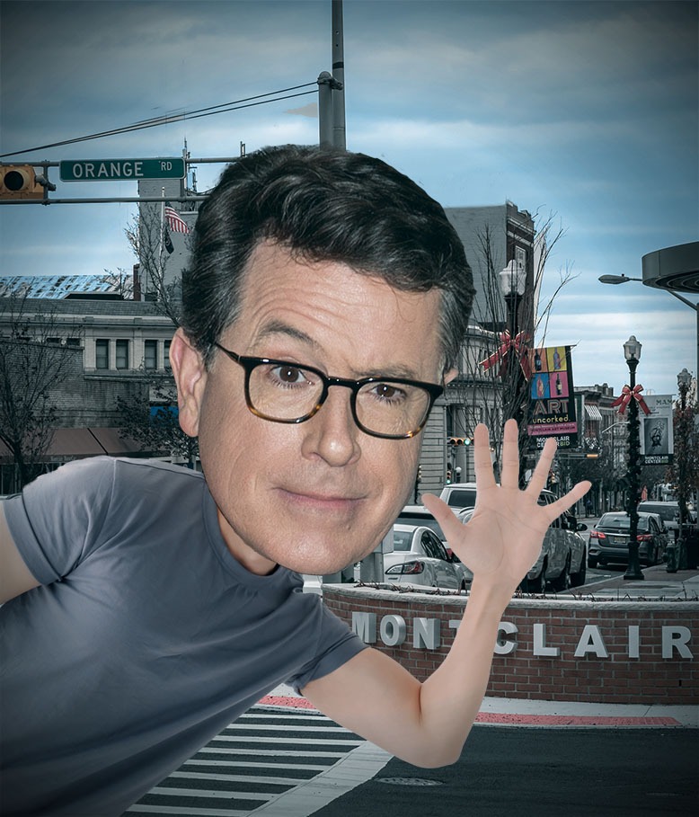 illustration of Stephen Colbert in Montclair