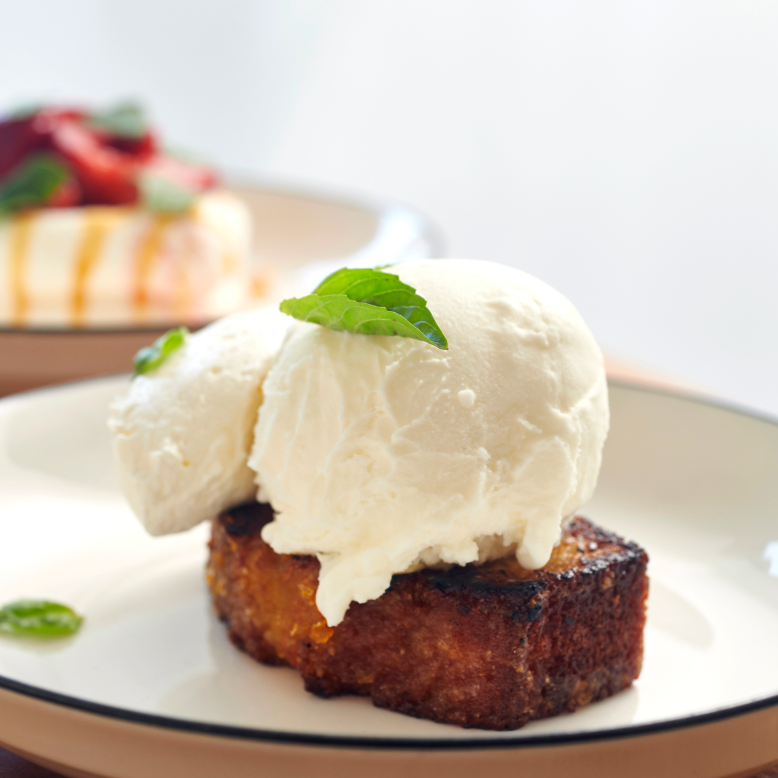 Orange cake with vanilla gelato at Clemmy's in Waretown, NJ