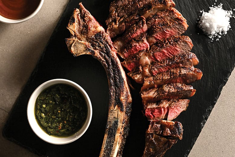 Rib eye with fresh chimichurri at Black Sheep Bar & Provisions in Garwood 