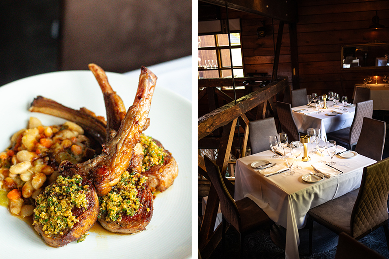 Food and interior at Saddle River Inn in Saddle River, NJ