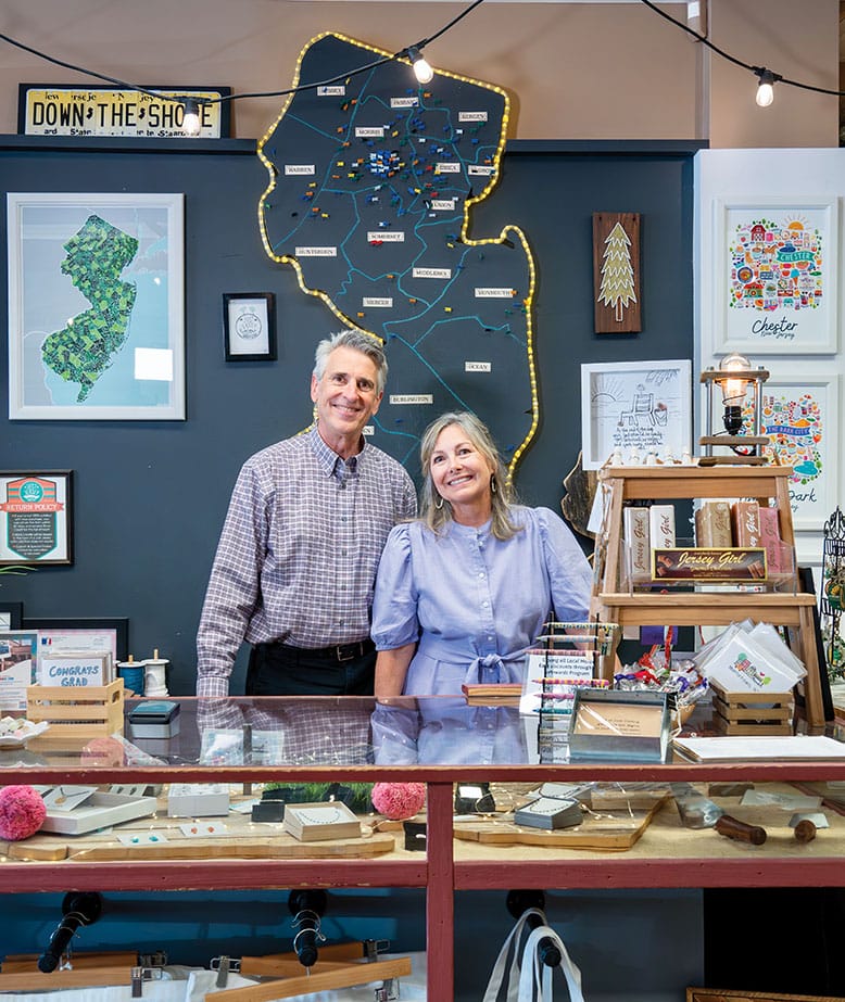 Paul Miller and Tina Bologna at their shop Just Jersey 