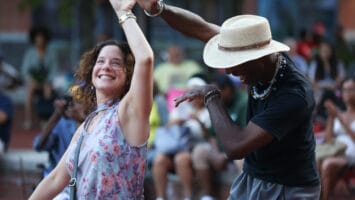 Man and woman dancing