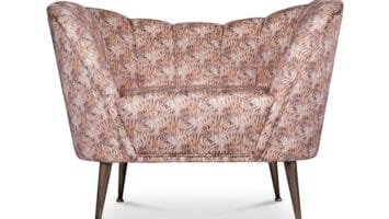 Patterned chair with a scalloped back