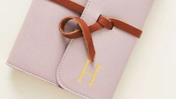 Personalized vegan-leather journal from Anthropologie