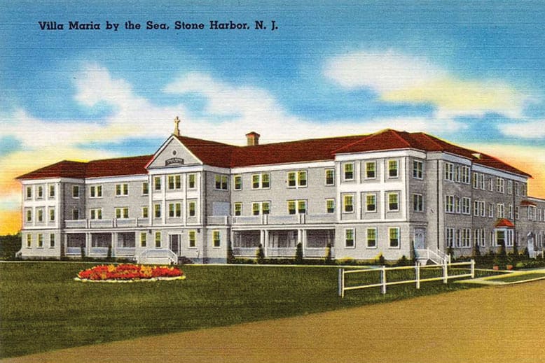 Postcard showing Villa Maria by the Sea in Stone Harbor