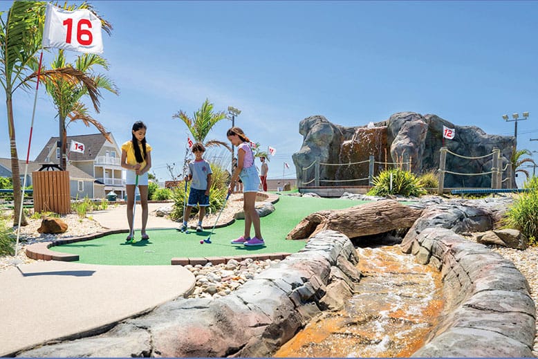 Lighthouse Point, a miniature golf course on Jenkinson’s Boardwalk in Point Pleasant Beach, New Jersey