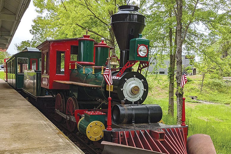 An 1890s steam engine replica train at Northlandz in Flemington, New Jersey