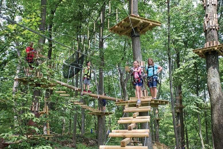 Kids at TreEscape in Vernon Township, New Jersey