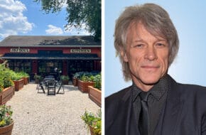 Photo of JBJ Soul Kitchen in Red Bank, New Jersey, next to photo of Jon Bon Jovi