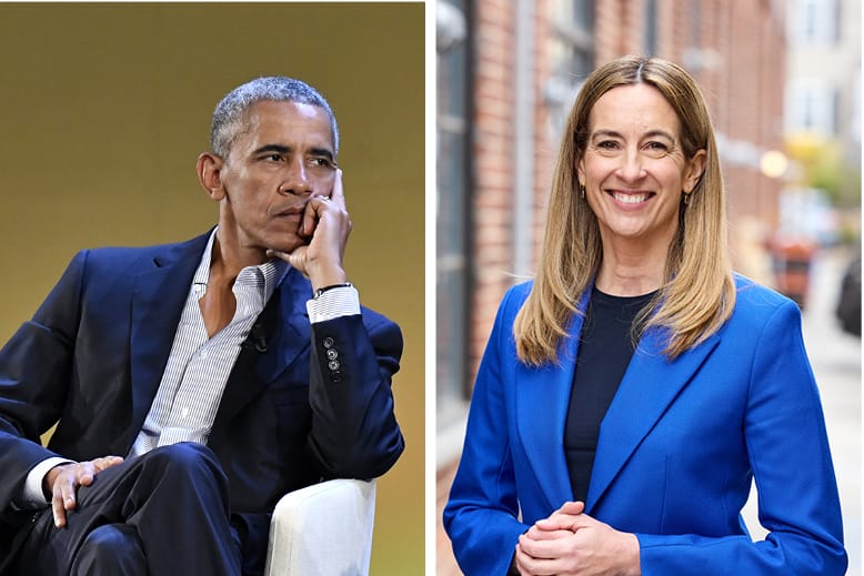 Photo of President Barack Obama next to Mikie Sherrill